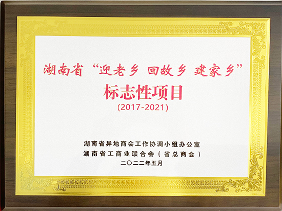湖南省“迎老乡 回家乡 建家乡”标记性项目